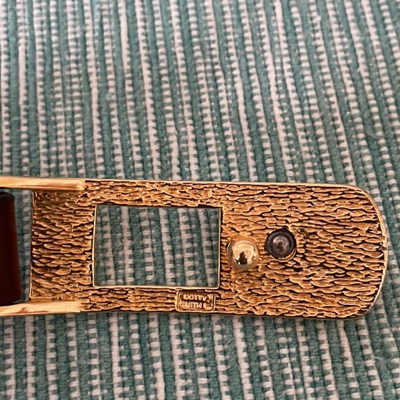 Vintage Dotty Smith Belt and Buckle Leather w/Gold-tone Shell Buckle Med - Picture 3 of 13